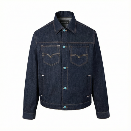 Giacca in denim classica - Blu turchese 